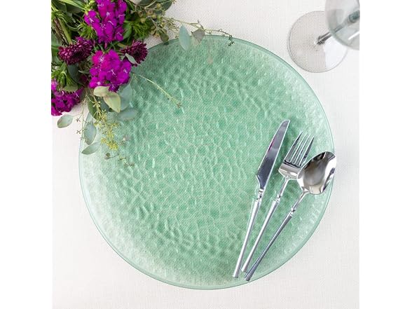 Green Hammered Chargers - 13" - 48 CT