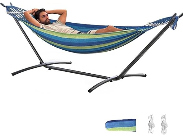 ANAGOO AN-DC-Wideblue Double Hammock with stand for