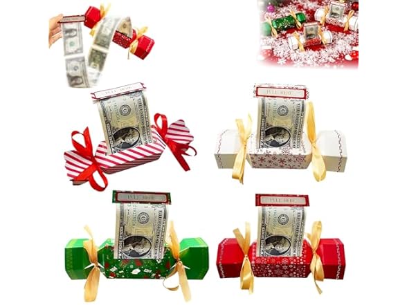 4PCS Christmas Surprise Money Pull Pouch