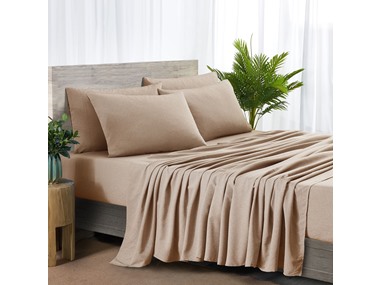 $24.99, Was $99, 74% Off! Rayon From Bamboo 2000 Count 6 Pc Chambray Sheet Set dealfomo