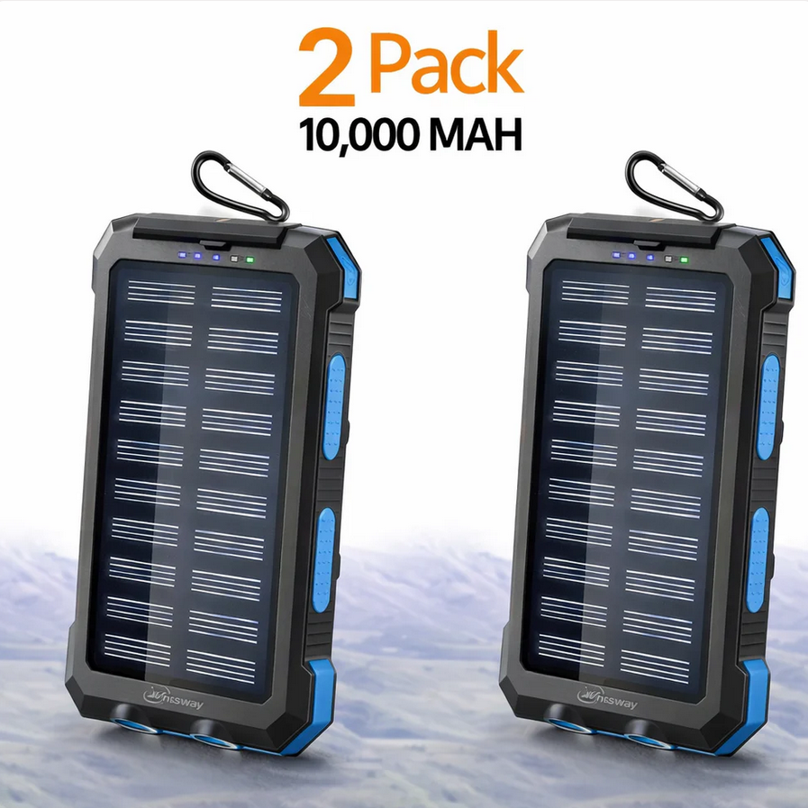 2-Pack 10,000mAh Portable Solar Charger - Gallery 14