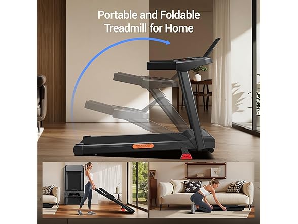 3-in-1 Treadmill with 15% Incline, Portable Treadmills for H (Open Box)