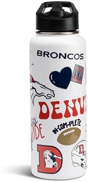 The Memory Company Officially Licensed NFL 34oz Water Bottle - Premium Stainless Steel Double-Wall Insulated, Leakproof Design