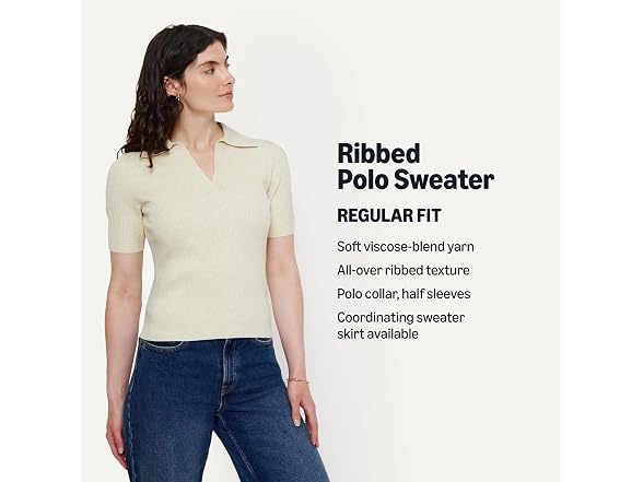 Amazon Essentials Women Short Sleeve Polo Sweater