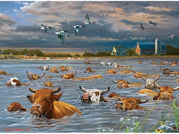 Cattle Crossing 1000 Piece Jigsaw Puzzle