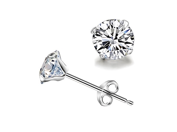 Genuine Crystal Round Stud Earring