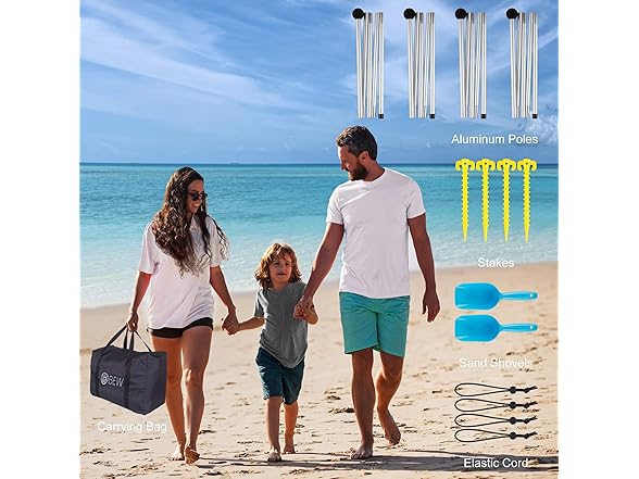 BEW Beach Canopy Sun Shade Sail