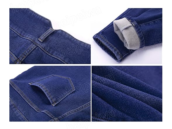 Heipeiwa Women (L) Fleece Lined Jeans Winter Jeans