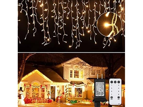 Brightown B07Y7VR5XV Brightown Icicle Lights Outdoo