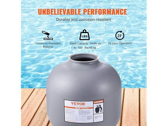 Sand Filter, 22-inch, Up to 55 GPM Flow Rate