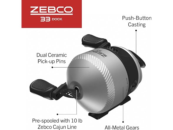 Zebco 33 Dock Spincast Reel and Fishing Rod Combo