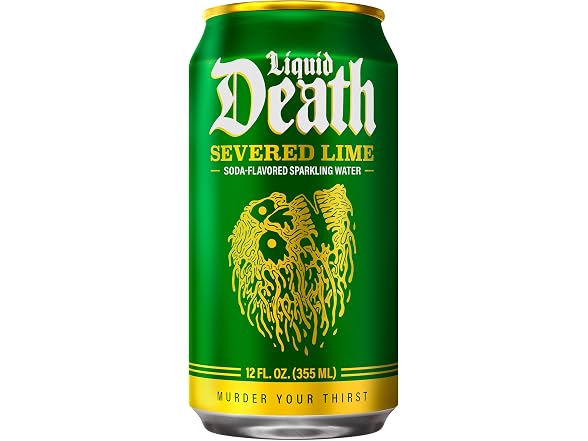 12PK Liquid Death Soda-Flavored Sparkling Water- Lime