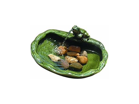 Solar Powered Ceramic Frog Water Feature