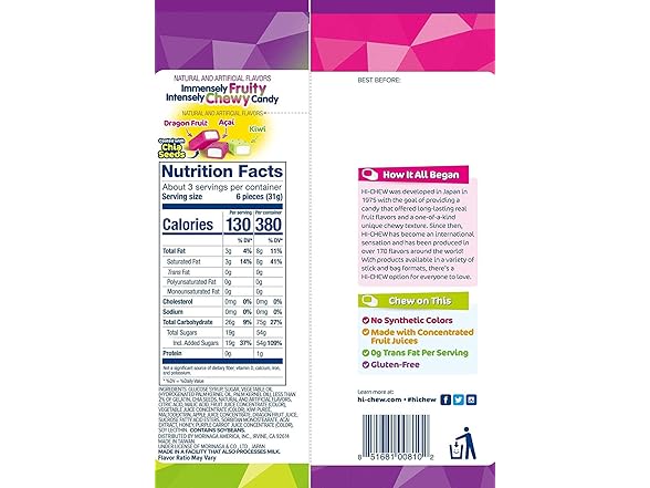 Hi-Chew Chewy Candy, 3.17 Oz