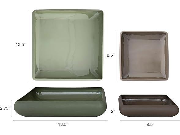 Bloomingville 2-Piece Decorative Enameled Metal Bowls