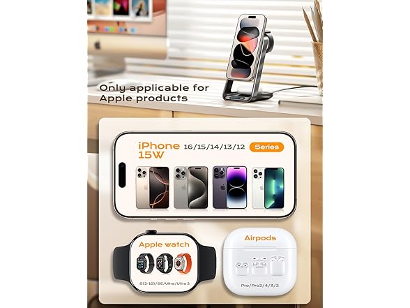 3-in-1 Magsafe Wireless Charging Station for Apple Devices