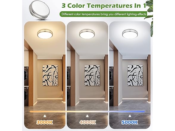GoBright 2Pk 12" LED Ceiling Light, Nickel