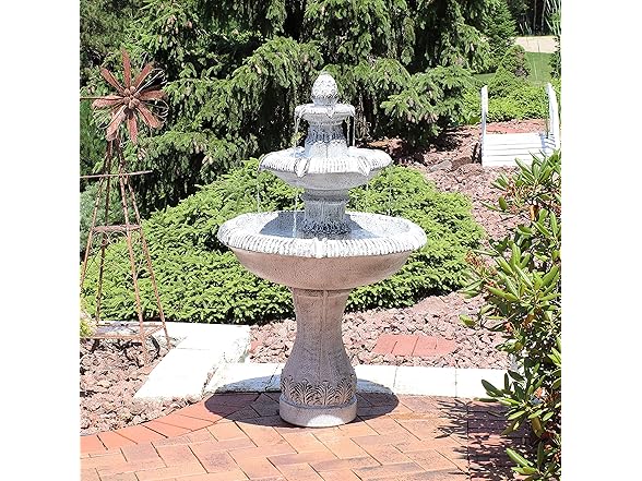 Sunnydaze Mediterranean 3-Tier Outdoor Water Fountain