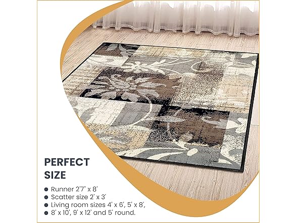 Superior Indoor 4'x6' Area Rug, Jute Backed