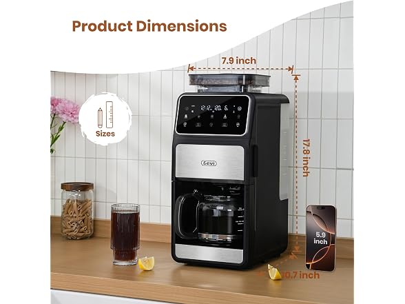 Gevi 10-Cup Drip Coffee + Burr Grinder