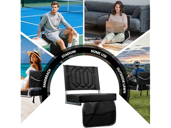 Portable Folding Stadium Chair with Back Support