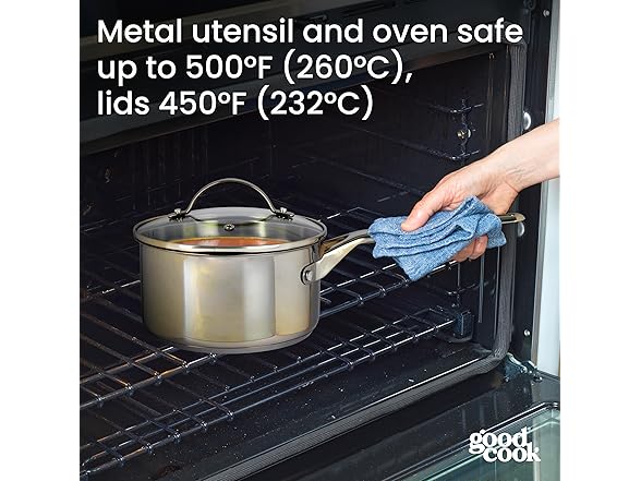 GoodCook Stainless Steel Sauce Pan with Strainer Lid 