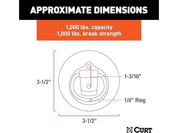 CURT Recessed Trailer Rope Ring