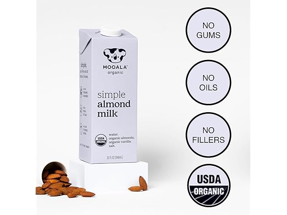 6PK Mooala Organic Simple Almond Milk Vanilla