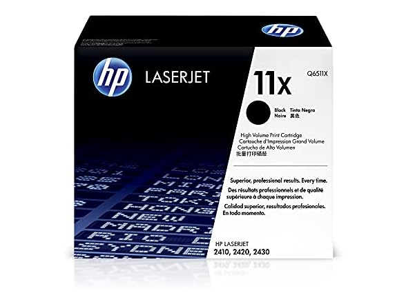 HP Original 11X Black High-Yield Toner Cartridge | Works LaserJet 2410, 2420, 2430 Series | Q6511X (Open Box)