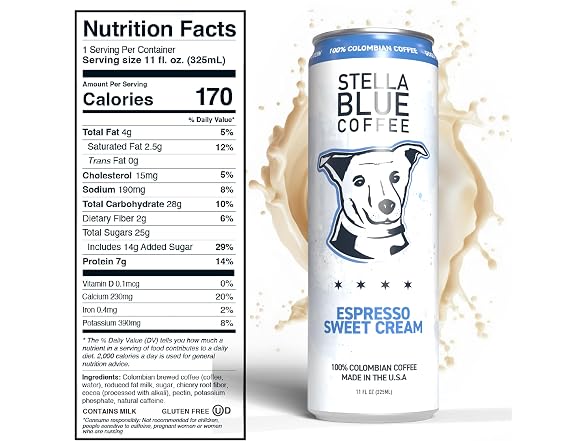 12PK Stella Blue Espresso Sweet Cream Latte Cans