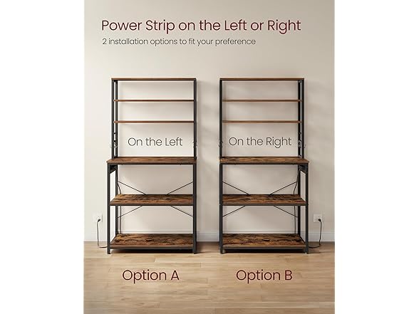 VASAGLE Bakers Rack with Power Outlet