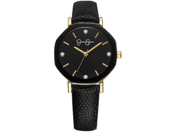 Jessica Simpson Leather Watch Octagon Dial