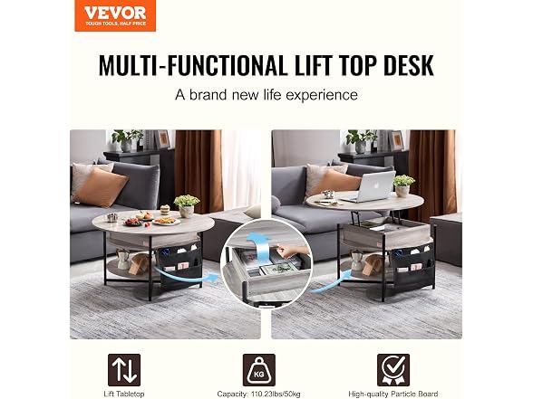 VEVOR Lift Top Coffee Table