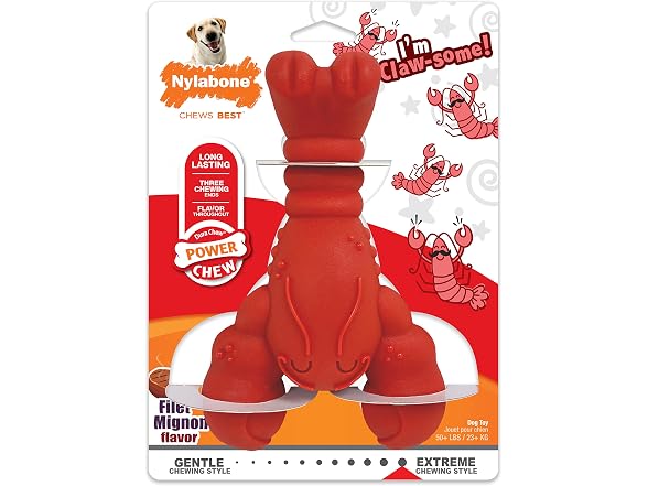 Nylabone Lobster Power Chew Toy for Dogs, Dog