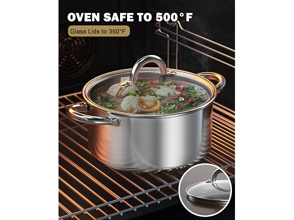 Cook N Home Basics 8 Quart Stainless Steel Stock Pot with Lid