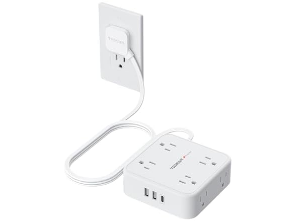 TESSAN 5ft Cord 900J Power Strip (8 Outlets, 3 USB)