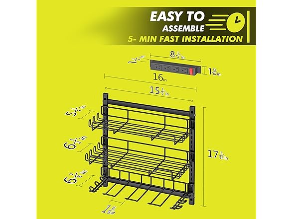 3 Shelf Tool Organizer Charging Station