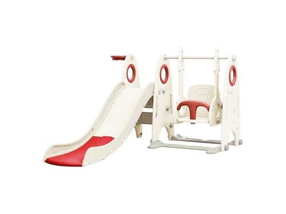 SPOFLYINN Toddler Swing Slide Set 4 in 1