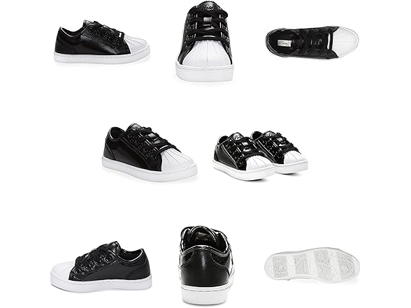 Pastry Unisex Fashion Sneakers Glossy, Paris Praline Style, Black & White,7