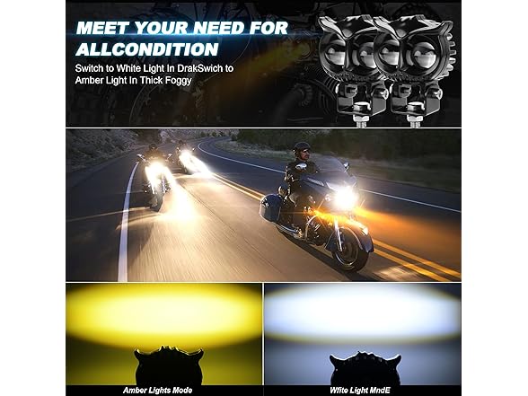 Nicoko Nicoko Amber/White Color LED Motorcycl