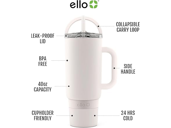 Ello Port 40oz Tumbler with Carry Loop