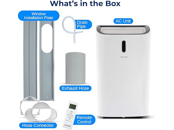 SereneLife Portable Air Conditioner, 14000 BTU ASHRAE