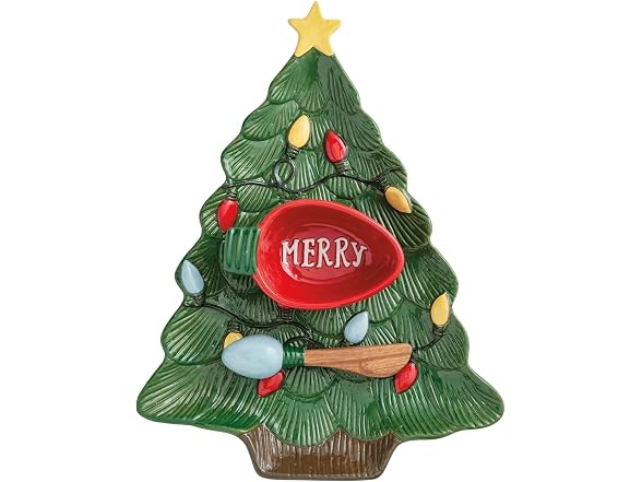 Mud Pie Christmas Tree Tray & Dip Set