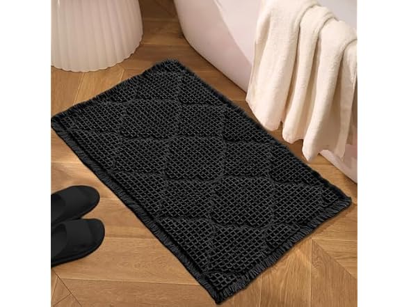 ZALL Tan Waffle Bath Mat, Super Absorbent