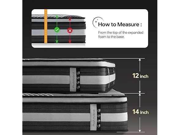 Queen 12 Inch Hybrid Mattress