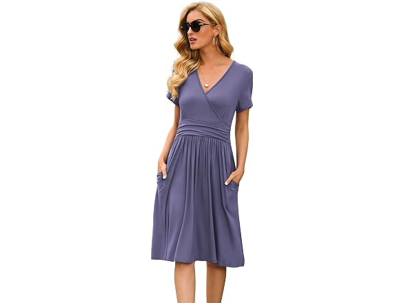 Lilbetter Women (L) Summer Casual Dress Purple