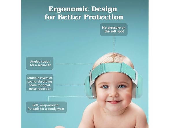 Bella's Friends Baby Ear Protection, Sage Green