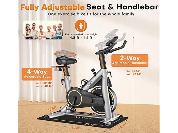 SLUNSE Magnetic Stationary Exercise Bike