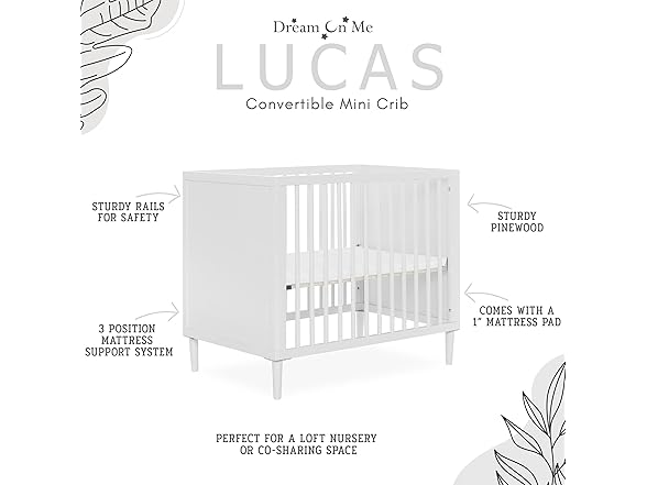Dream On Me Lucas Mini Modern Crib