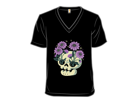 Skull with Purple Flowers